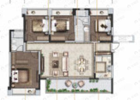 佳乐云锦阁4室2厅2卫户型图