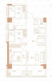 书香锦程3室2厅1卫户型图