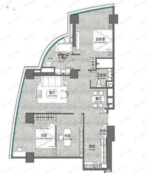 友谊天壤3室2厅2卫户型图