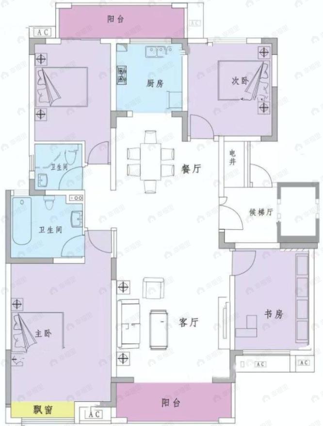长燃明珠府4室2厅2卫户型图