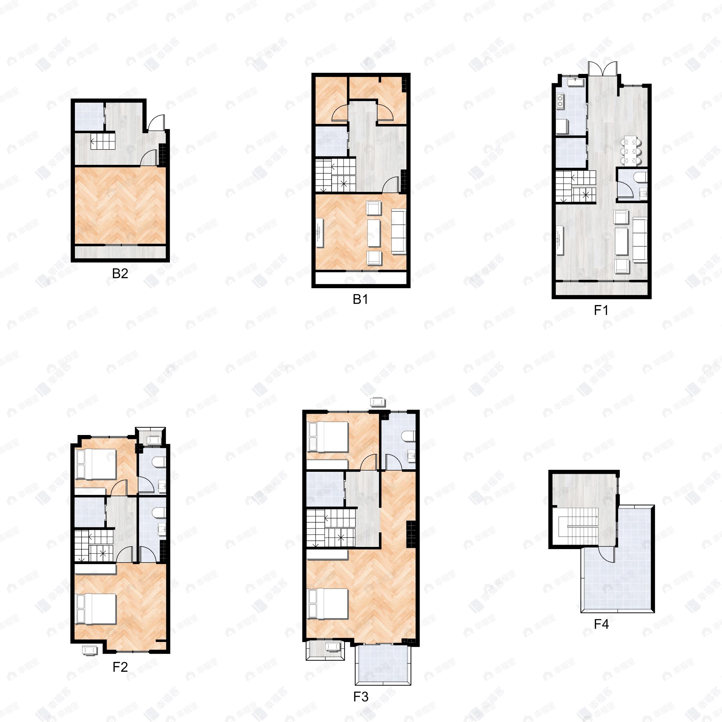 4室2厅3卫建面268平户型图