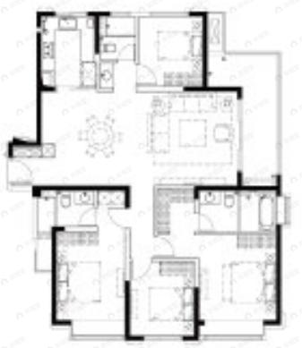 万科金域蓝湾4室2厅3卫户型图