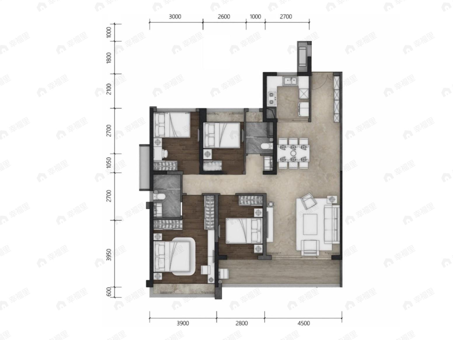 保利天珺4室2厅2卫户型图