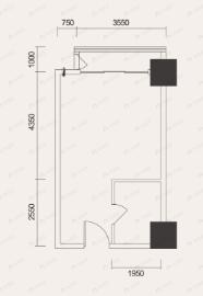 西安新天地金融中心1室1厅户型图