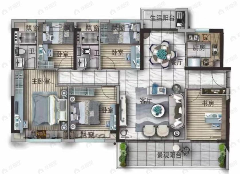 高州碧桂园凯旋华府5室2厅2卫户型图