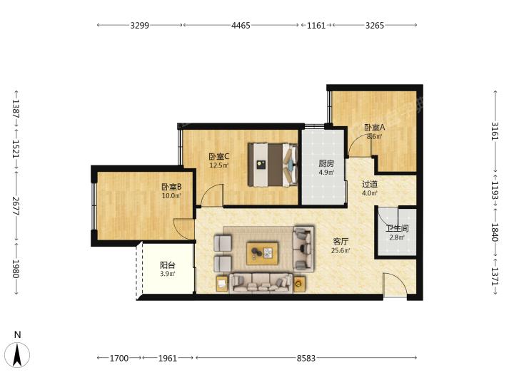 整租·俊发城(金盏苑)