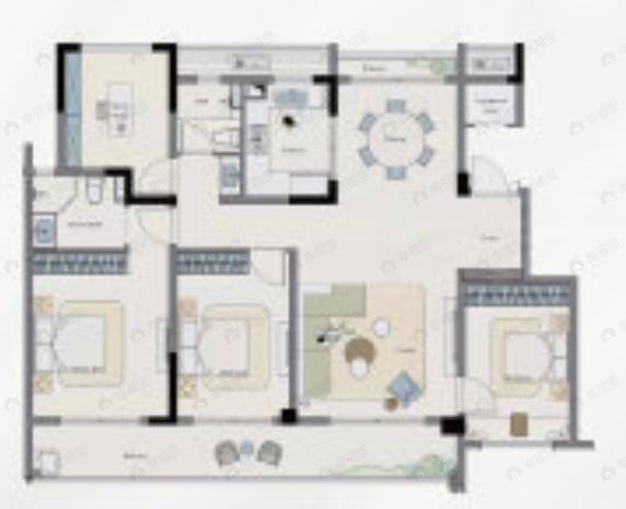 蓝城溪上云庐4室2厅2卫户型图