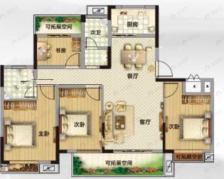 瀚泓盛世名门家园4室2厅2卫户型图