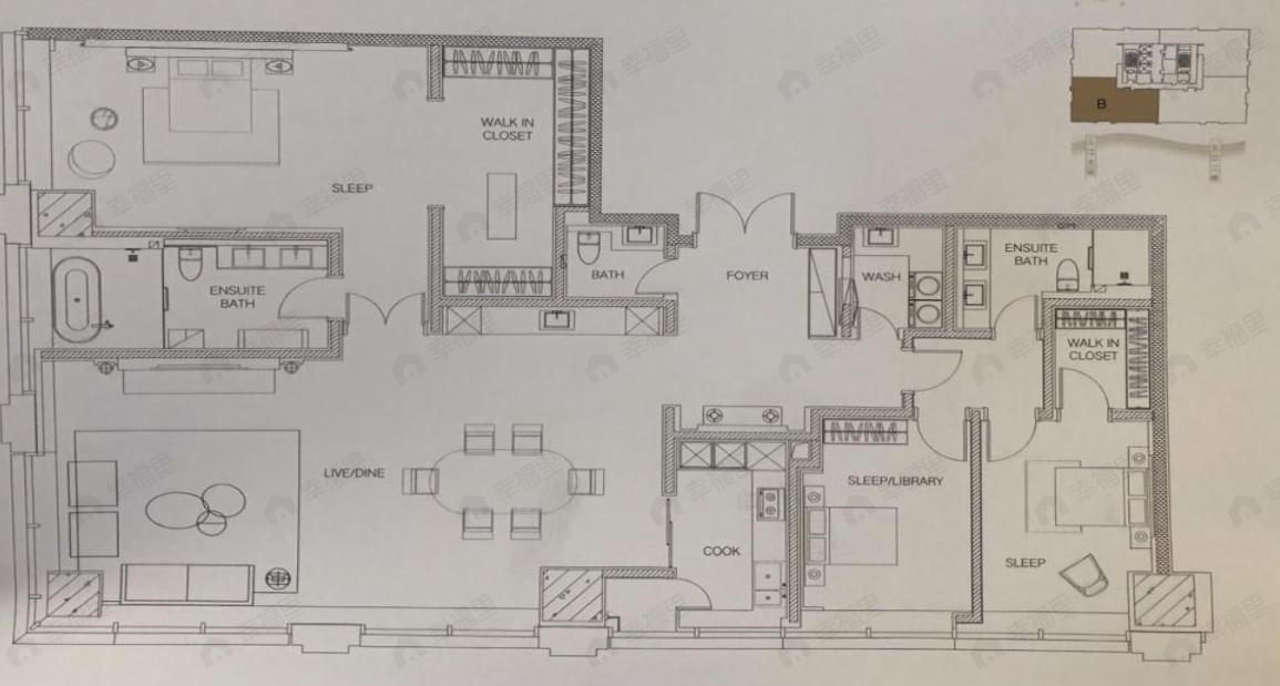 外滩柒号3室2厅3卫户型图