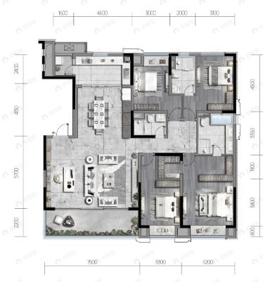阳光城天澜道11号4室2厅3卫户型图