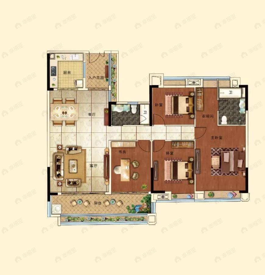 云山壹品4室2厅2卫户型图