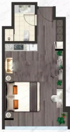 万象湾1室1卫户型图