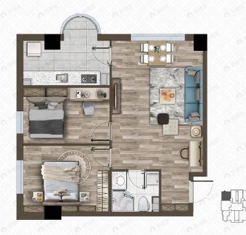 御东联2室2厅1卫户型图
