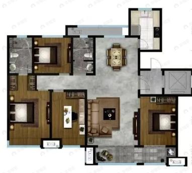 颖秀华府4室2厅2卫户型图