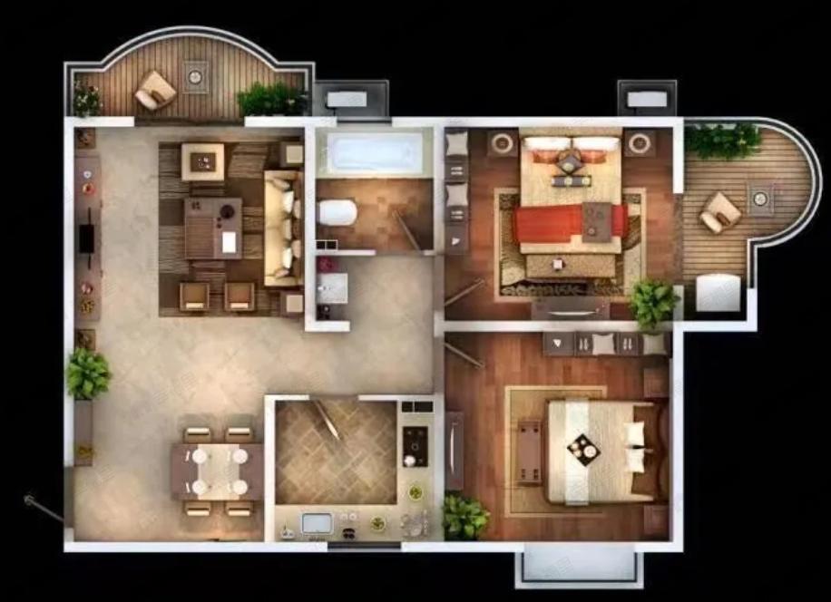 云溪东境2室2厅1卫户型图