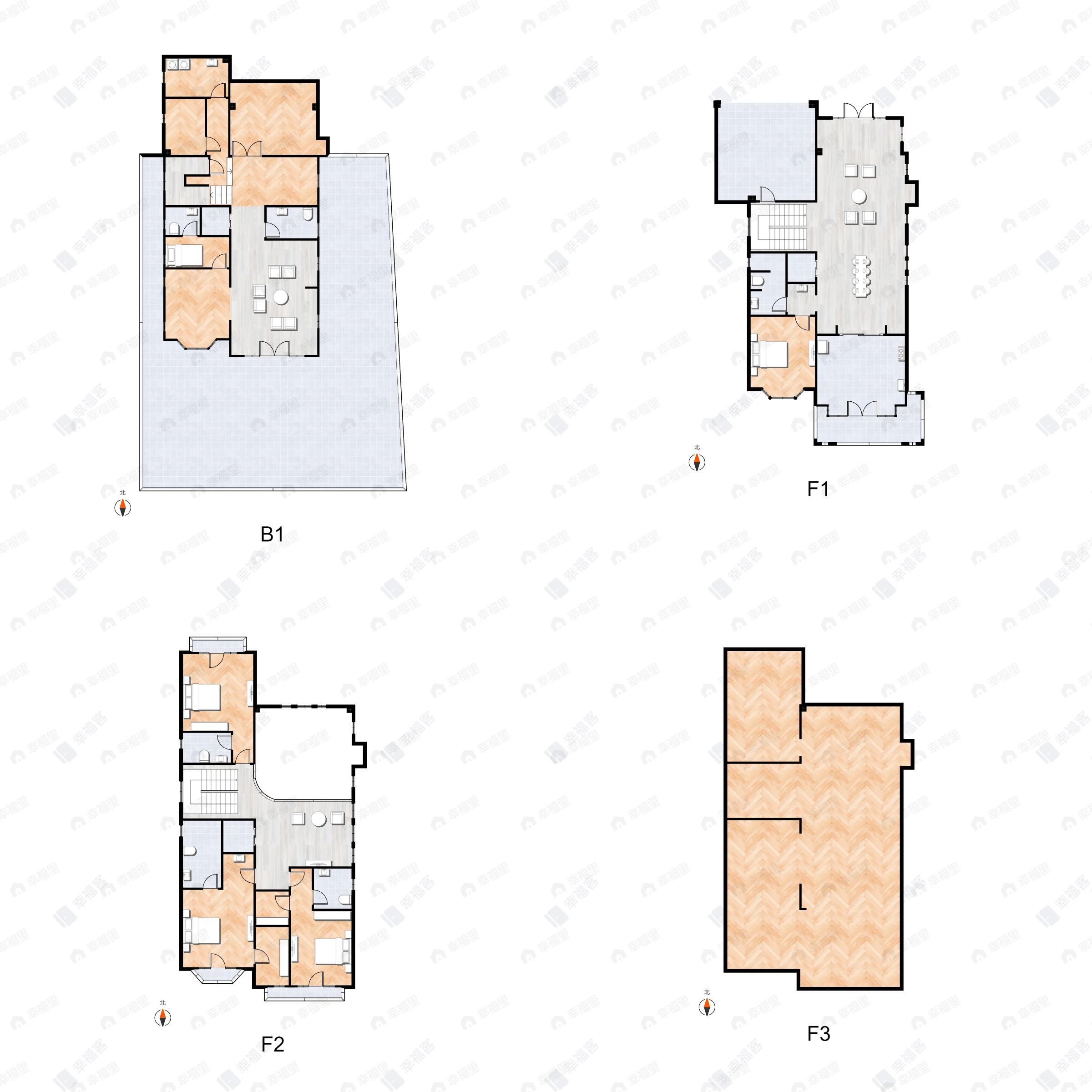 5室3厅6卫建面517平南|北户型图