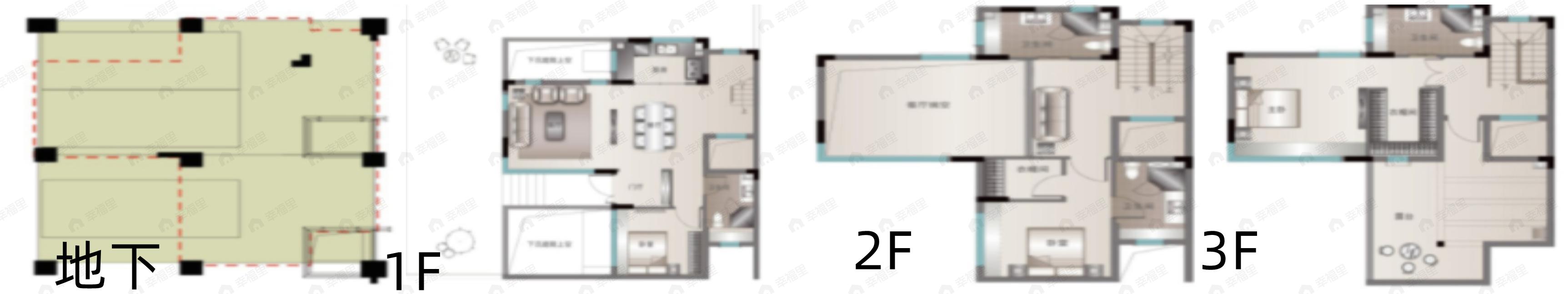 3室2厅4卫建面140m²北|南户型图