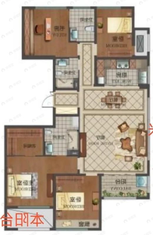 绿城明月江南4室2厅3卫户型图