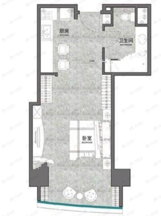 友谊天壤1室1卫户型图