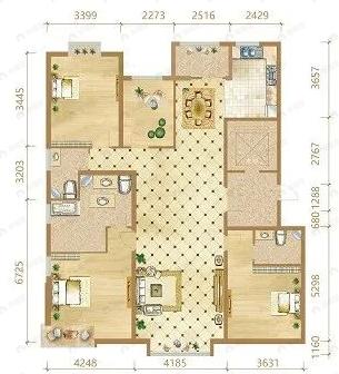 运河铭著4室2厅3卫户型图