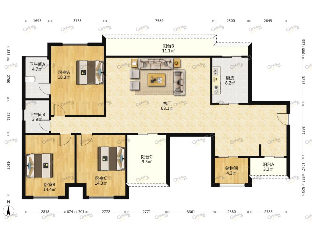 整租·双城国际(北区)