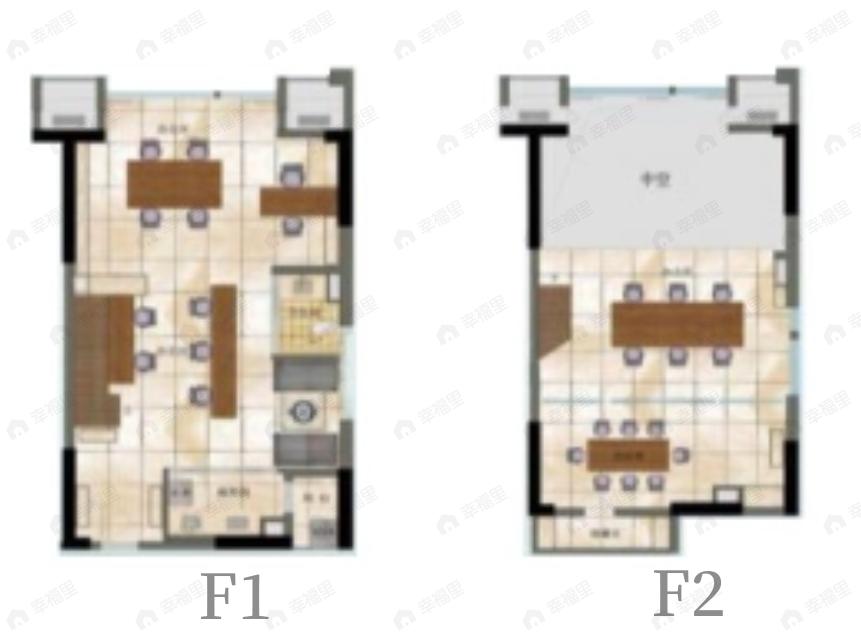 1室2厅1卫建面89平户型图