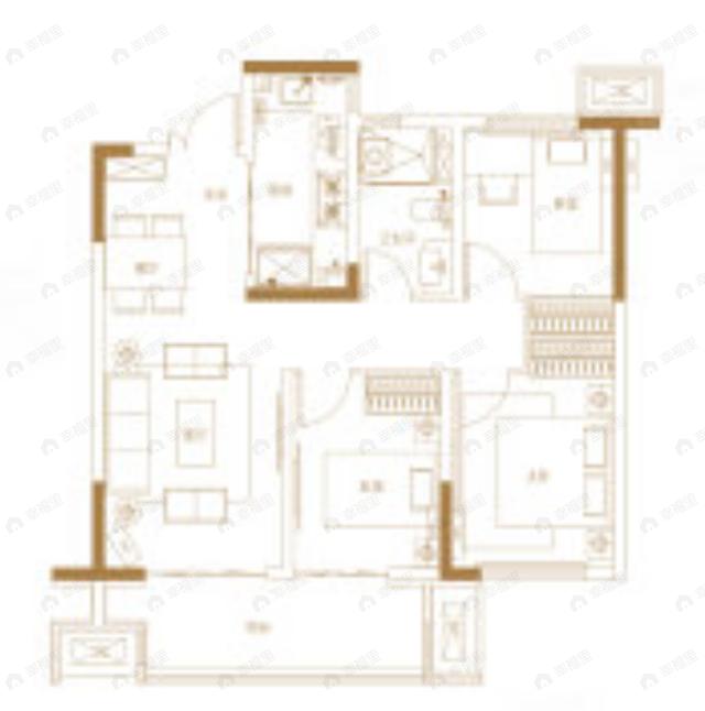 永威溪樾3室2厅1卫户型图