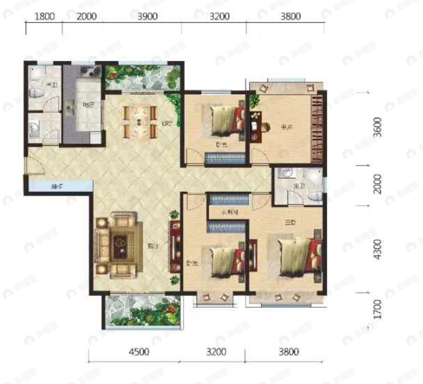 天泉湾4室2厅2卫户型图