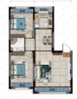 青阳华府2室2厅1卫户型图