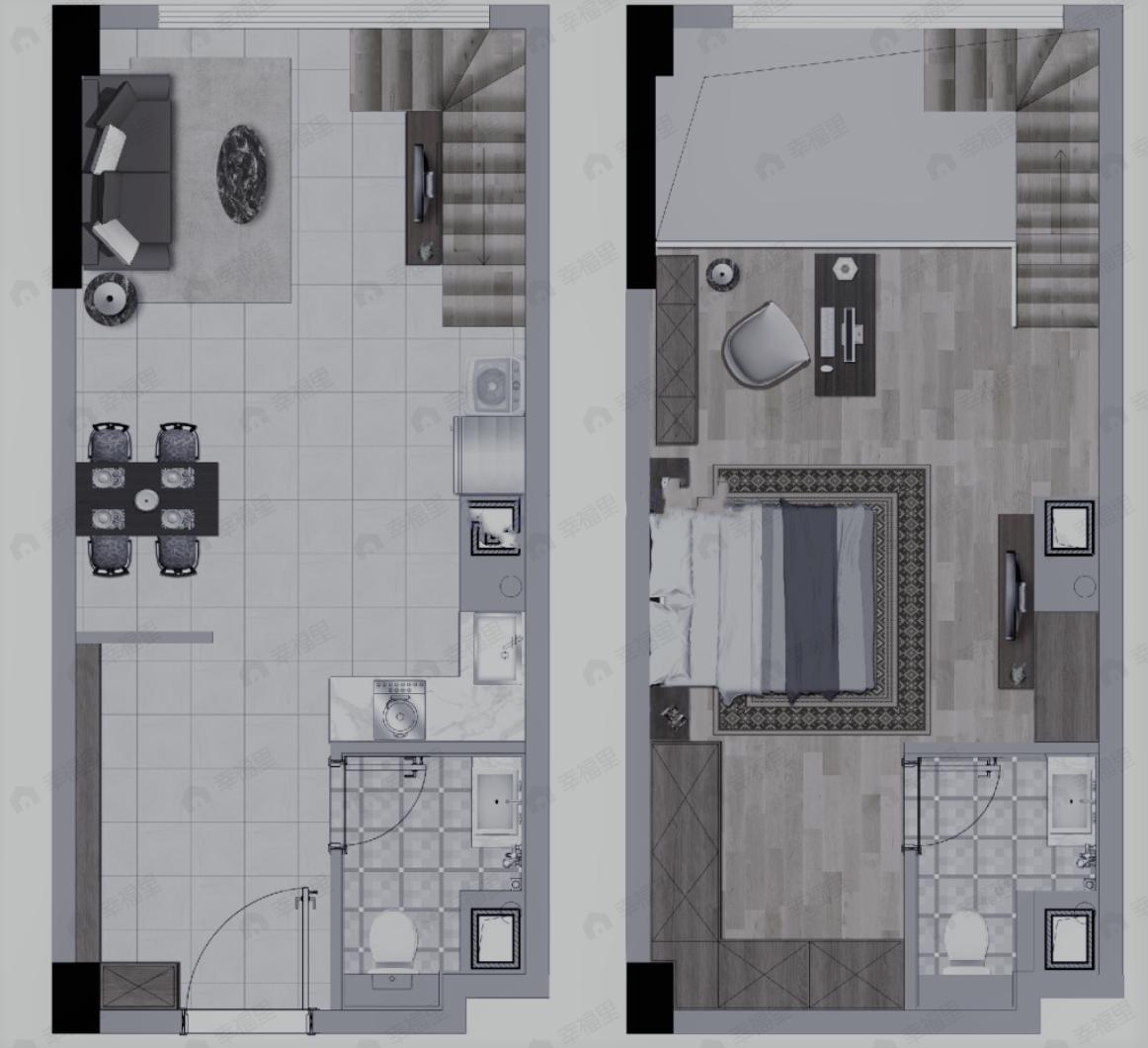 商社又壹城1室2厅2卫户型图