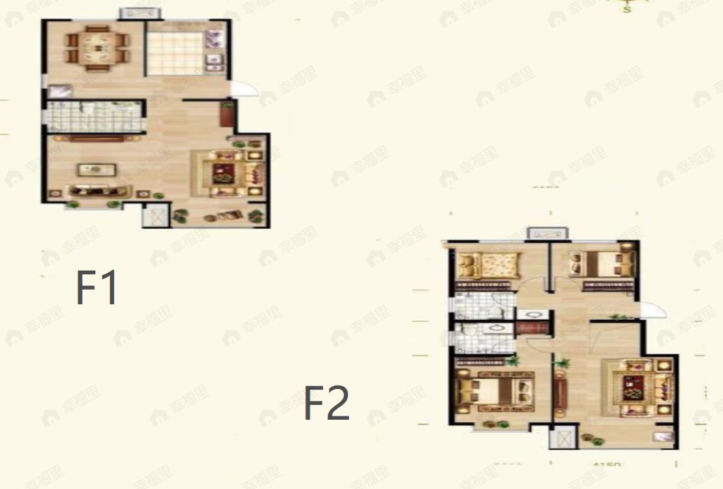 3室3厅3卫建面194平南|北户型图