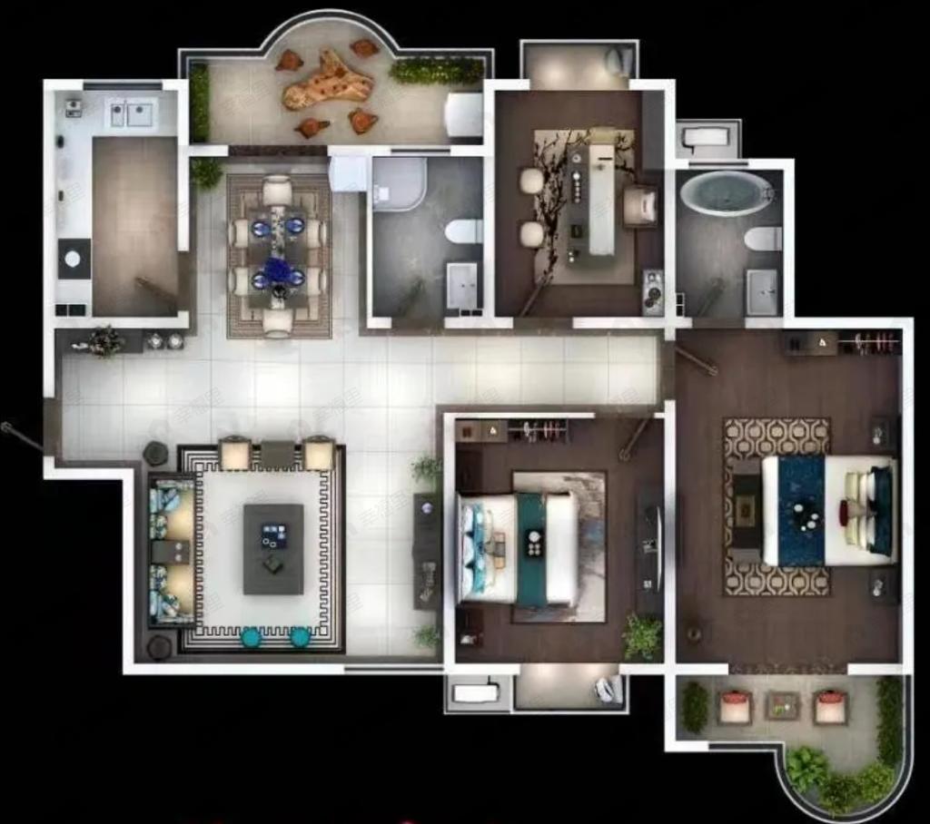 云溪东境3室2厅2卫户型图