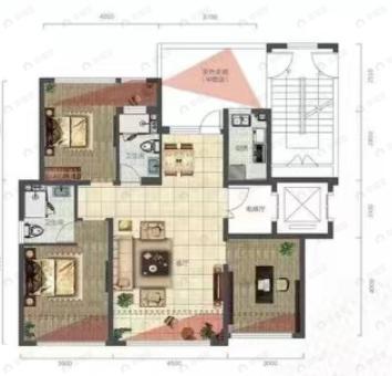 祥联大河原著3室2厅2卫户型图