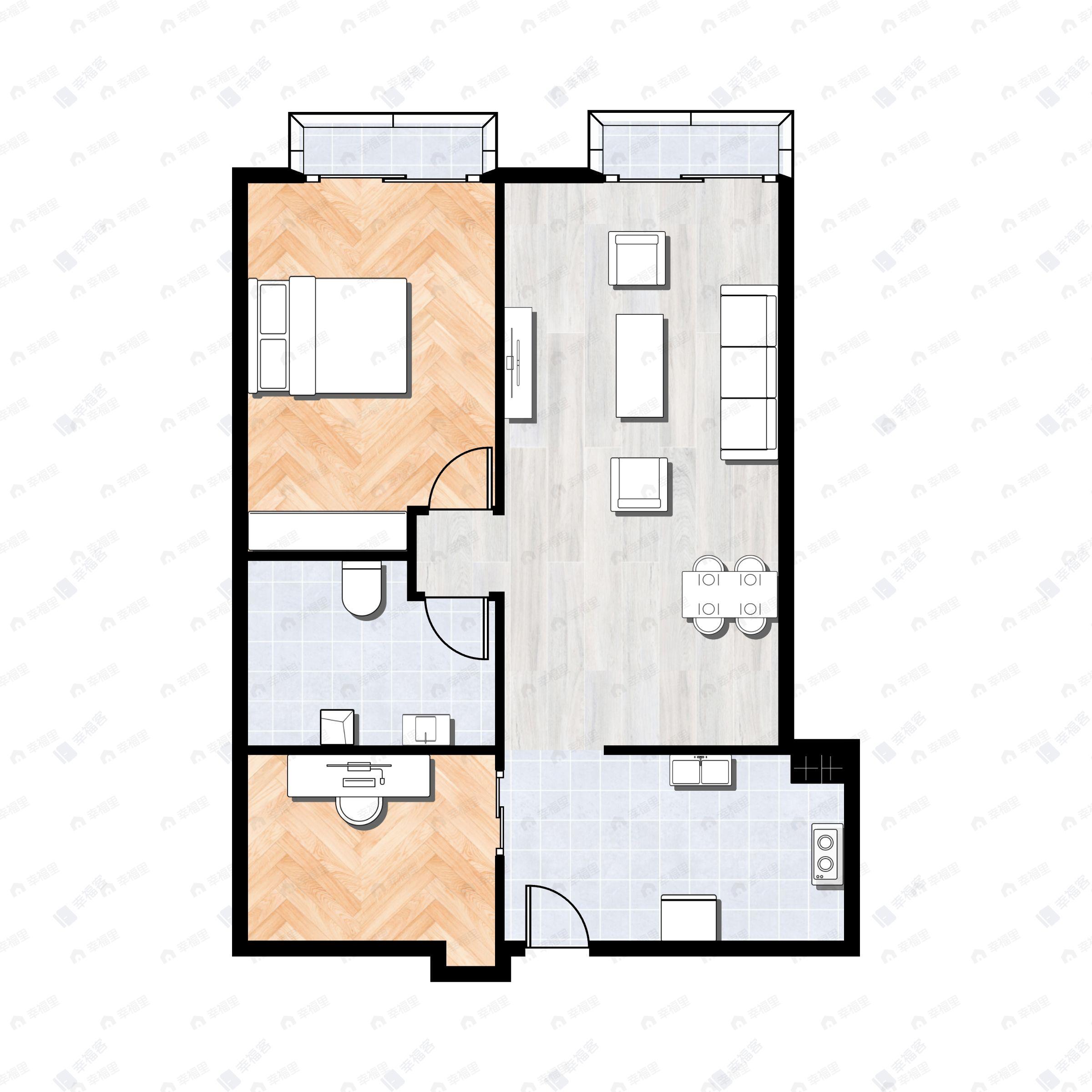 丽苑太和2室2厅1卫户型图
