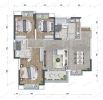 同森锦逸名邸3室2厅2卫户型图