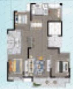 东部美的城4室2厅2卫户型图