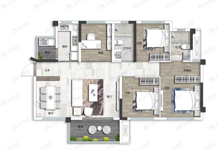 优筑河东天骄院4室2厅2卫户型图