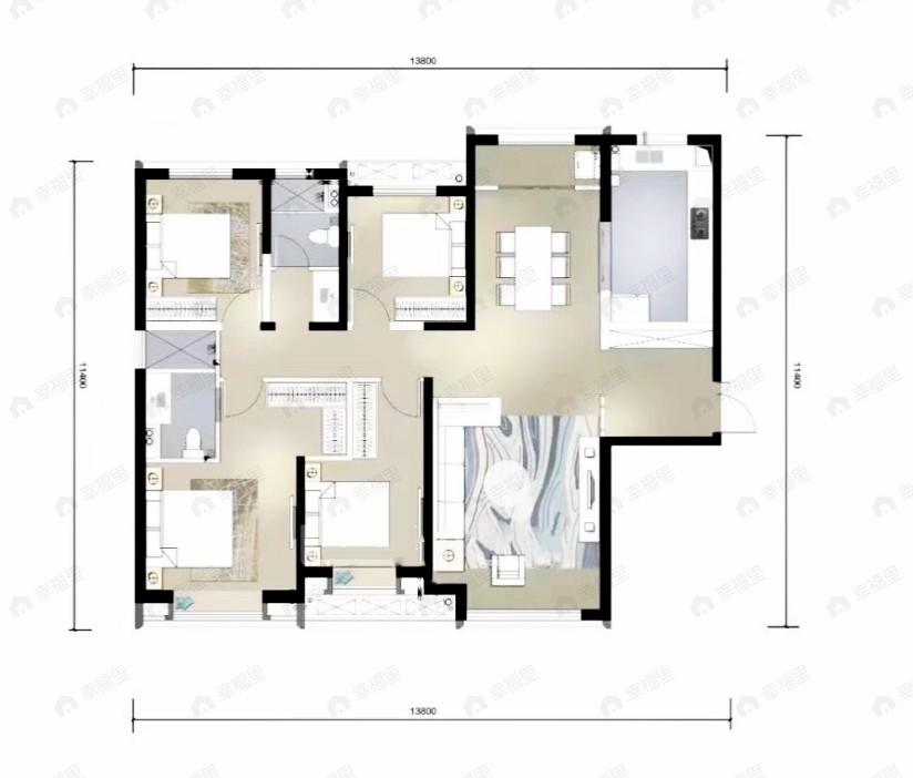 华润置地誉澜山4室2厅2卫户型图