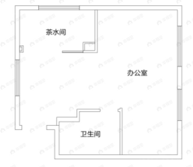 2室1厅1卫建面68平户型图