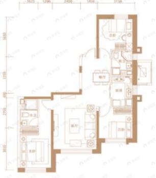 首创天阅海河3室2厅2卫户型图