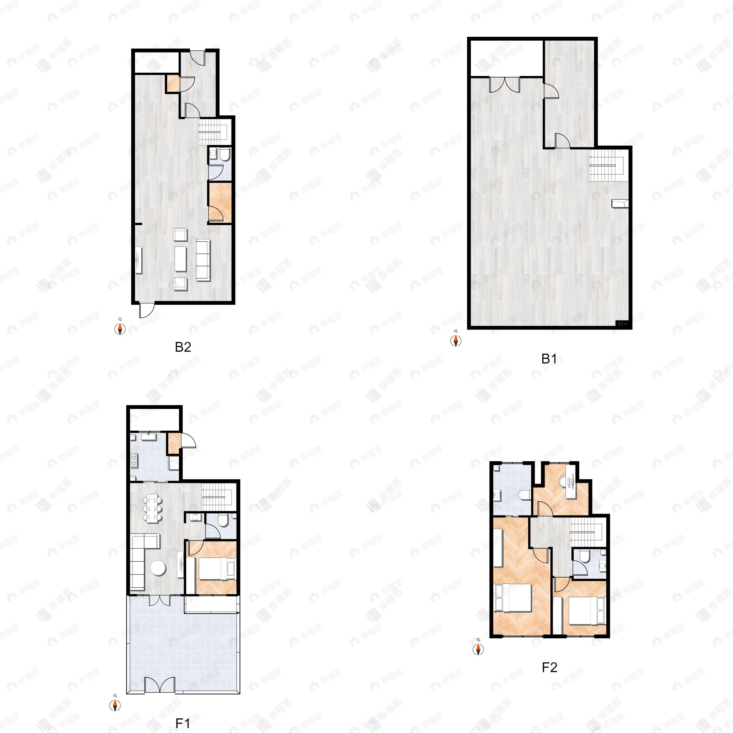 3室2厅4卫建面260平北|南户型图