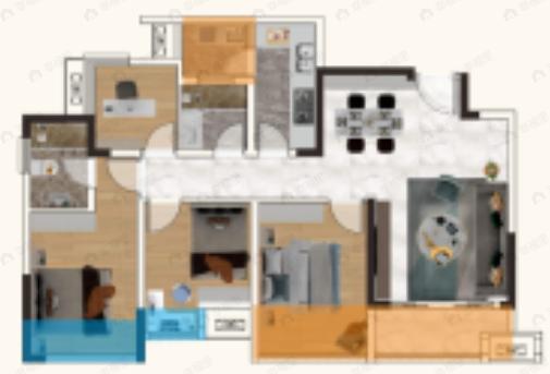 曦圆合众4室2厅2卫户型图
