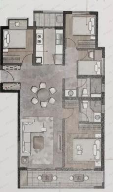 俊云峰4室2厅2卫户型图