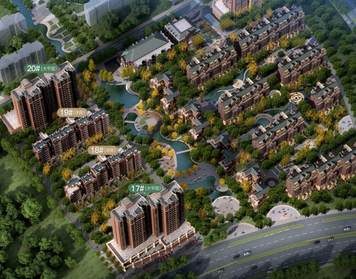 山水香堤溪岸效果图