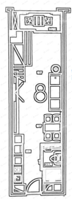 万彩城1室1厅2卫户型图