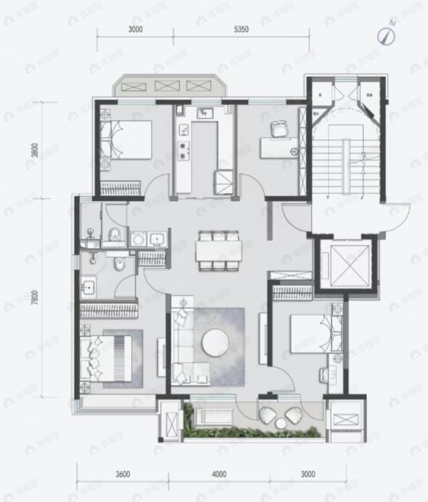 国祥源境4室2厅2卫户型图