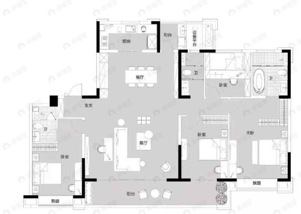 碧桂园观澜4室2厅3卫户型图