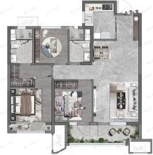 大华紫樾府3室2厅2卫户型图