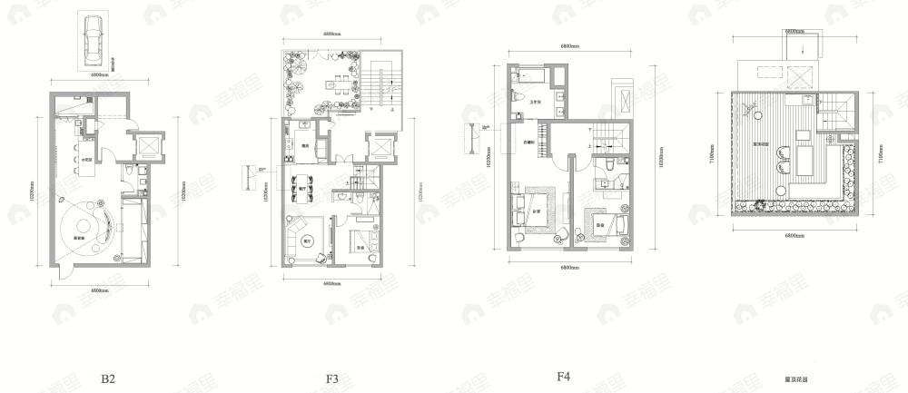北京岭秀3室2厅4卫户型图