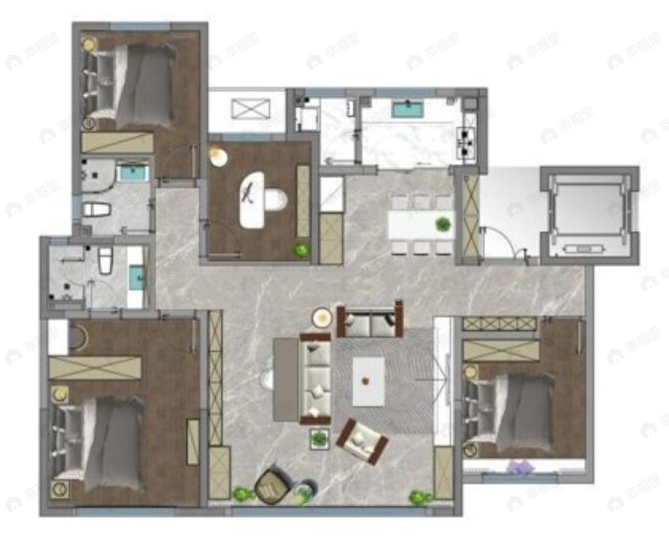 悦达电建玖玺台4室2厅2卫户型图